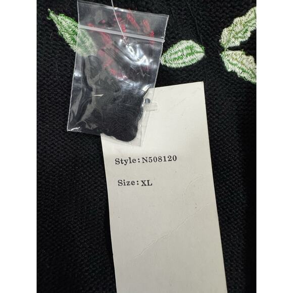 Vtg Berek 2 By Takako Sakon Cardigan Christmas Poinsettia Cabincore Sweater - Picture 11 of 15